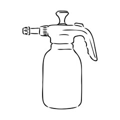 Spray Water Icon Silhouette Illustration. Gardening Vector Graphic Pictogram Symbol Clip Art. Doodle Sketch Black Sign.