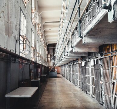 Corridor in the Main cell house of Federal penitentiary