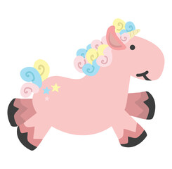 Obraz na płótnie Canvas Cute unicorn illustration vector icon