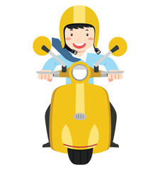 businessman riding a motorcycle vector