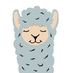 Fototapeta premium Cute lama or alpaca head icon