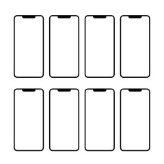 Wireframe smartphone UI UX vector isolated