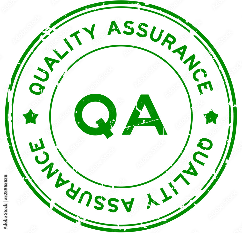 Canvas Prints Grunge green QA quality assurance word round rubber seal stamp on white background