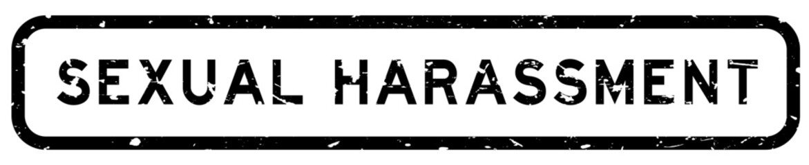Grunge black sexual harassment word square rubber seal stamp on white background