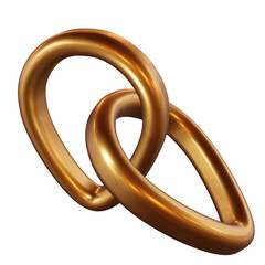 golden rings 3d render