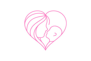 Beauty Mother Love Baby for Nursing Lactating logo design