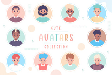 hand drawn avatar collection vector design