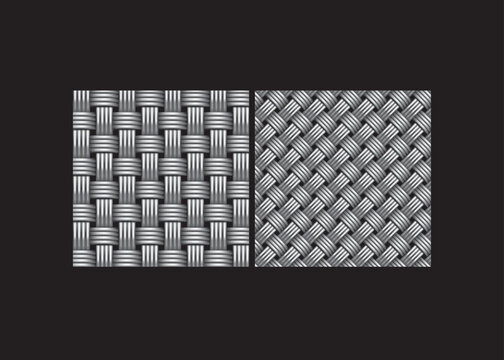 Metal Wire Braiding. Black and white metal square pattern.