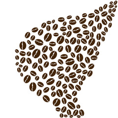 Scatteded coffee beans isolated on white background. Vector illustration
