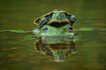 frog in water