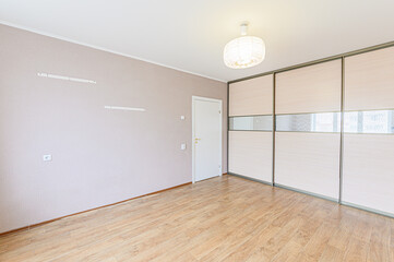 Russia, Moscow- May 21, 2020: interior apartment empty room with renovation