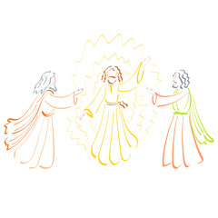 Transfiguration of the Lord, Jesus in the light, Moses and Elijah