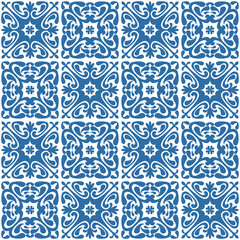 Ceramic spanish portuguese tiles Azulejo for wall decoration illustration for design