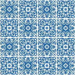Ceramic spanish portuguese tiles Azulejo for wall decoration illustration for design