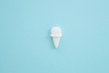 plaster figure of ice cream on a blue background