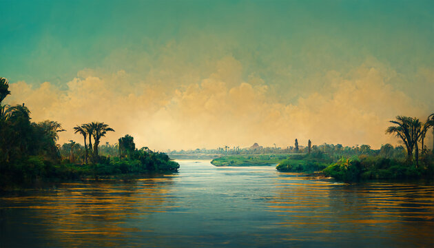Nile river pyramids nature cloud sky egypt