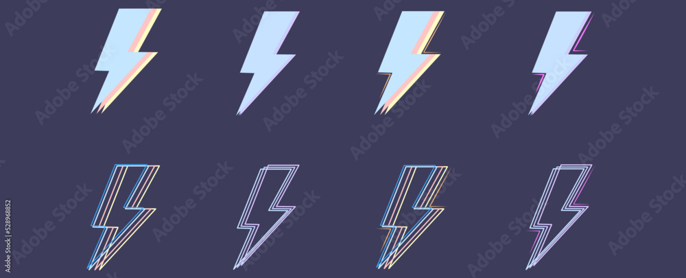 Poster minimalistic and retro designed thunderbolts