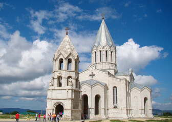 Church of Surb Amenaprkich Ghazanchetsots in the city of Shushi, Nagorno-Karabakh. Artsakh