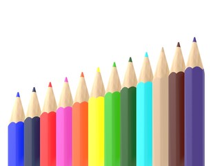 12色のカラフルな色鉛筆