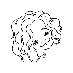 illustration of two baby faces on a white background