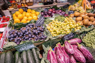 fruits and vegetables at the market