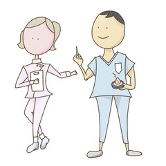 男性鍼灸師と女性看護師