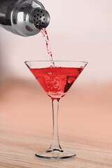 Tasty fresh splashing in craft cocktail glass