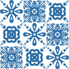 Azulejo tile seamless pattern for decor, traditional spanish portuguese pattern for design