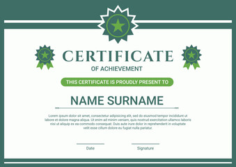 Certificate template modern green design