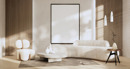 sofa and decoration japanese on Modern room interior wabisabi style.3D rendering © Interior Design