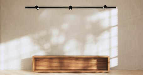 Cabinet room wooden interior wabisabi and armchair sofa and decoration japanese style.3D rendering