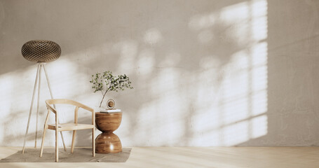 Japan style Big living area in luxury room or hotel japanese style decoration.3D rendering