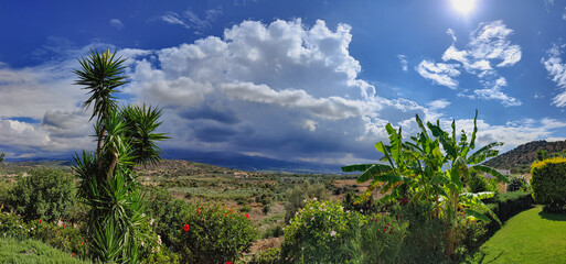 Fototapeta na wymiar Mountain panorama in Melidoni, Crete, Greece