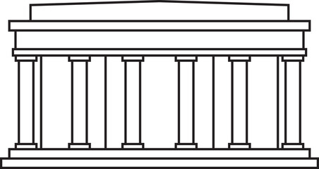 outline drawing of washington dc landmark front elevation view. 