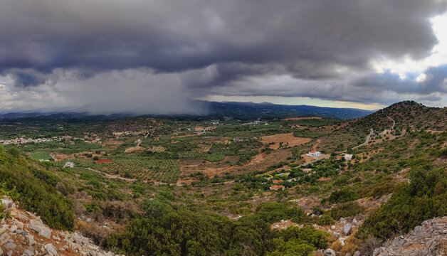 Mountain panorama in Melidoni, Crete, Greece