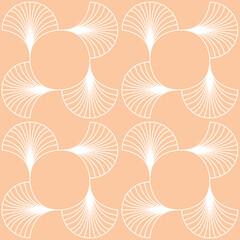 Peach pastel fan art deco seamless pattern for elegant design