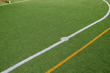 Obraz premium penalty point of an artificial turf football field