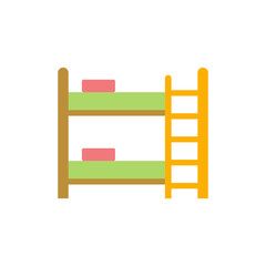 Bunkbed icon in color, isolated on white background 