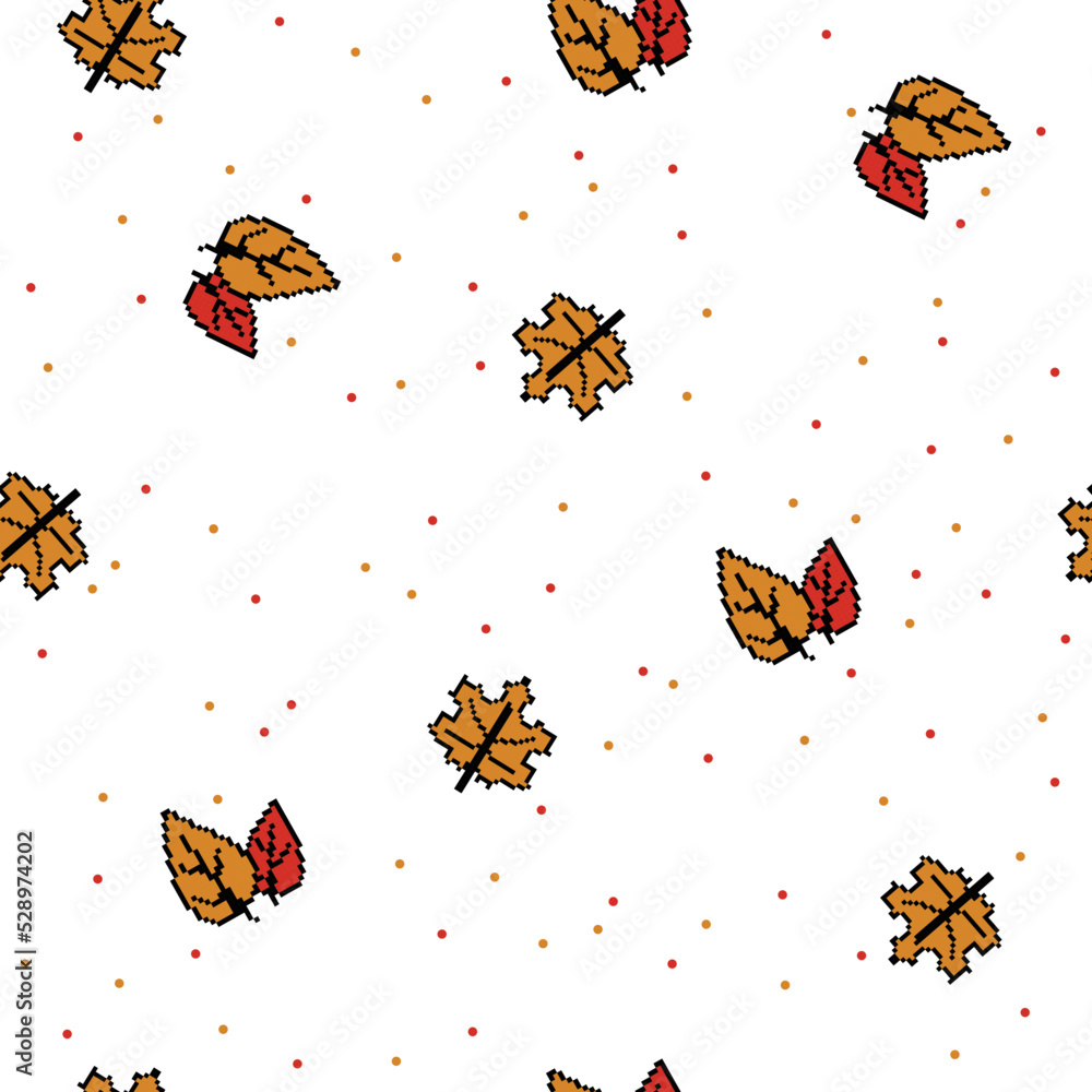 Poster seamless pattern with autumn leaf design