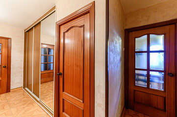 Fototapeta premium Russia, Moscow- May 21, 2020: interior apartment corridor, hallway, doors