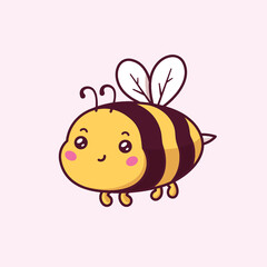 Kawaii bee cute character vector cartoon illustration
