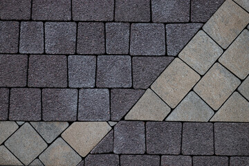 Concrete or cobble gray pavement slabs or stones for floor, wall or path.