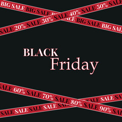 Ribbon banner for black friday discounts