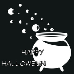 Witch's cauldron on a black background