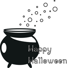 Witch's cauldron on a white background