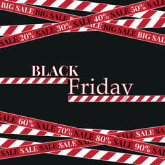 Ribbon banner for black friday discounts