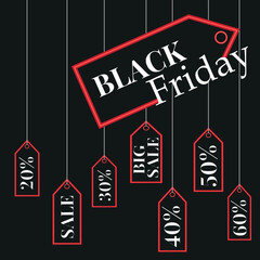 Black Friday label with discounts
