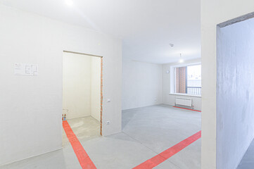 Russia, Moscow- May 21, 2020: interior apartment rough repair for self-finishing. interior...