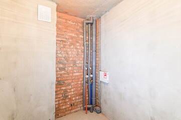 Russia, Moscow- May 21, 2020: interior apartment rough repair for self-finishing. interior...