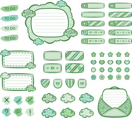 collection of digital printable frame notes with planners sticker and sticky notes pack